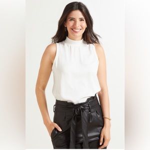 Evereve Allison Joy Eva Mock Rib Trim Sleeveless Top